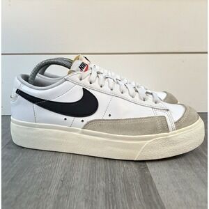Nike Women's Blazer Low Platform Sneakers White/Black DJ0292-101‎ Size 9 US